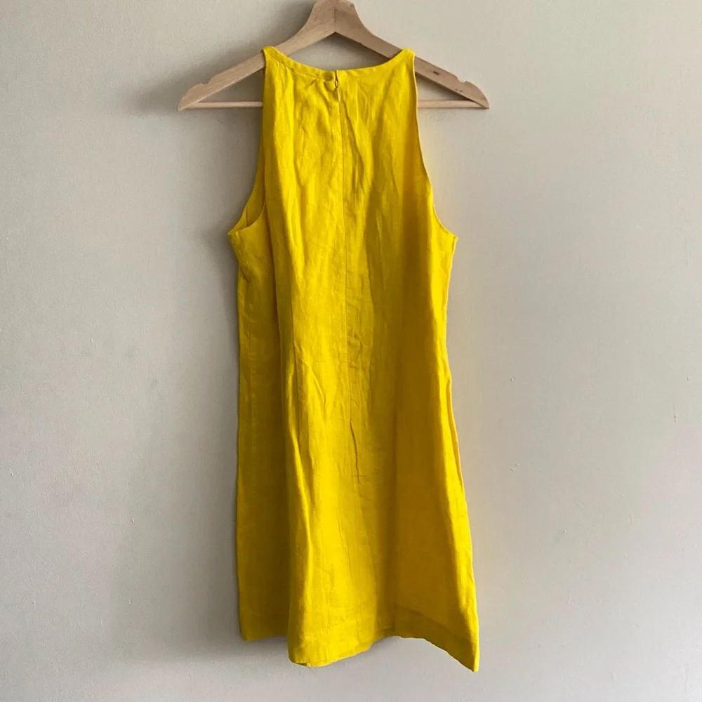 J. Crew Maxine High Neck Shift Dress in Linen Yellow - XS